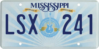 MS license plate LSX241