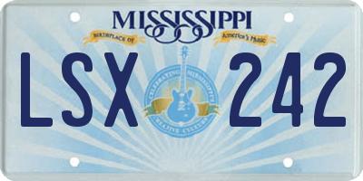MS license plate LSX242