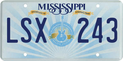 MS license plate LSX243