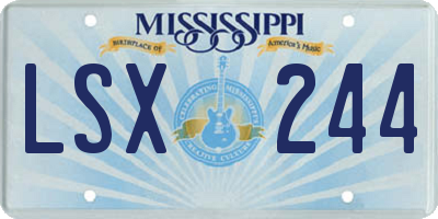 MS license plate LSX244
