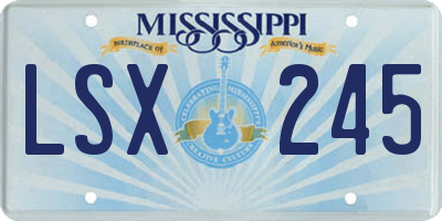 MS license plate LSX245