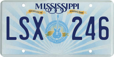 MS license plate LSX246