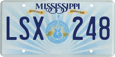 MS license plate LSX248