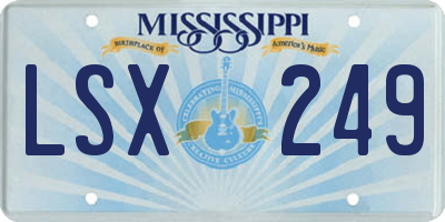MS license plate LSX249