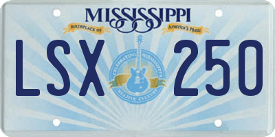 MS license plate LSX250