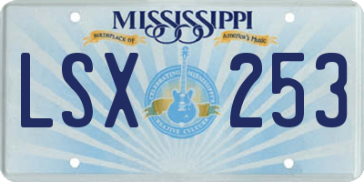 MS license plate LSX253