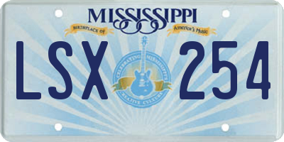 MS license plate LSX254