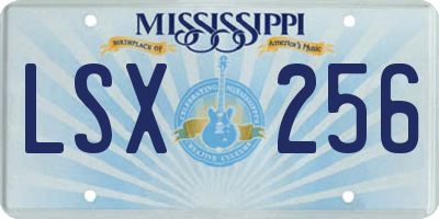 MS license plate LSX256