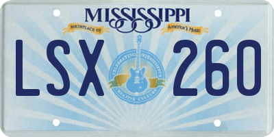 MS license plate LSX260