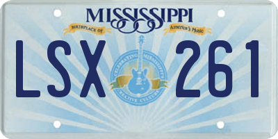 MS license plate LSX261