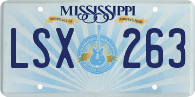 MS license plate LSX263
