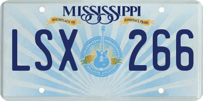 MS license plate LSX266