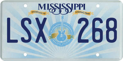 MS license plate LSX268