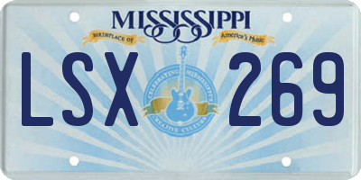 MS license plate LSX269