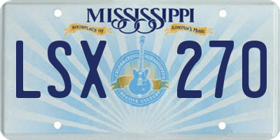 MS license plate LSX270