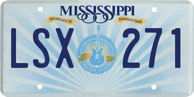 MS license plate LSX271