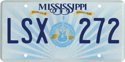 MS license plate LSX272