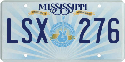 MS license plate LSX276