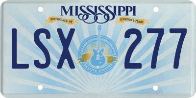 MS license plate LSX277