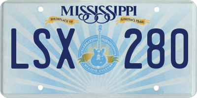 MS license plate LSX280