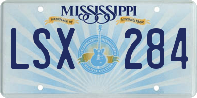 MS license plate LSX284