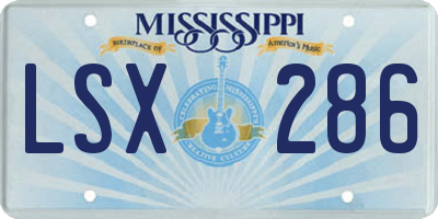 MS license plate LSX286