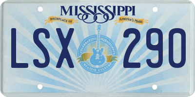 MS license plate LSX290