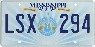 MS license plate LSX294