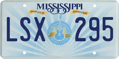 MS license plate LSX295