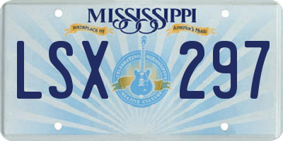 MS license plate LSX297