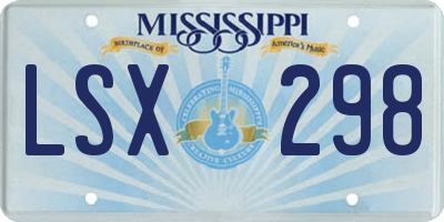MS license plate LSX298