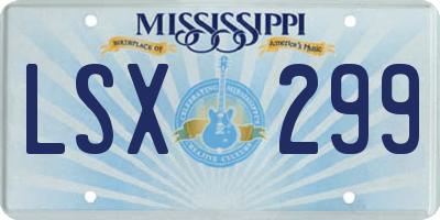 MS license plate LSX299