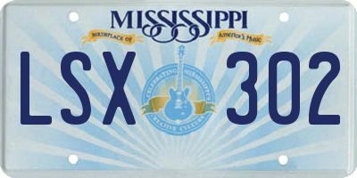 MS license plate LSX302