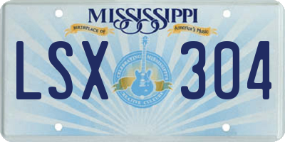 MS license plate LSX304