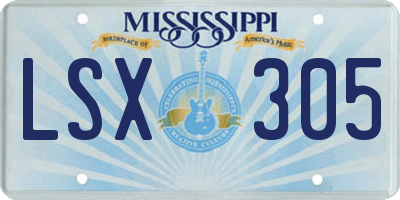 MS license plate LSX305
