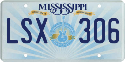 MS license plate LSX306