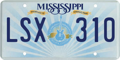 MS license plate LSX310