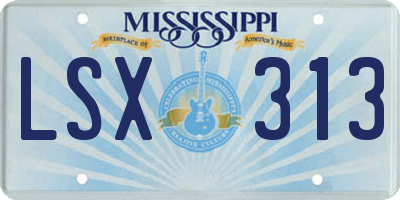 MS license plate LSX313