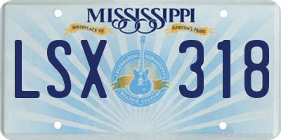 MS license plate LSX318