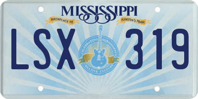 MS license plate LSX319