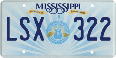 MS license plate LSX322
