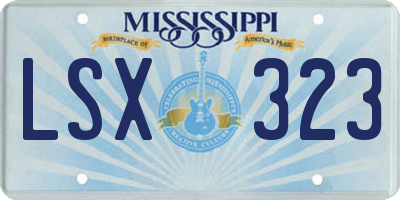 MS license plate LSX323