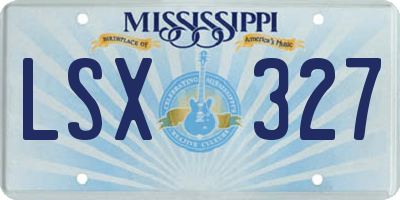 MS license plate LSX327