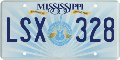 MS license plate LSX328