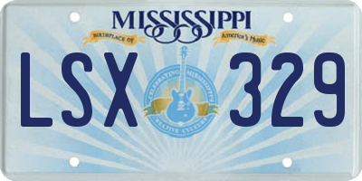 MS license plate LSX329