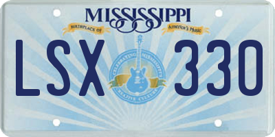 MS license plate LSX330
