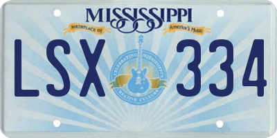 MS license plate LSX334