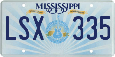 MS license plate LSX335