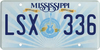 MS license plate LSX336