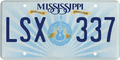 MS license plate LSX337